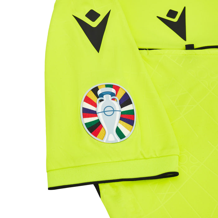 UEFA EK 2024 Scheidsrechtersshirt - Neon Geel - Korte Mouwen