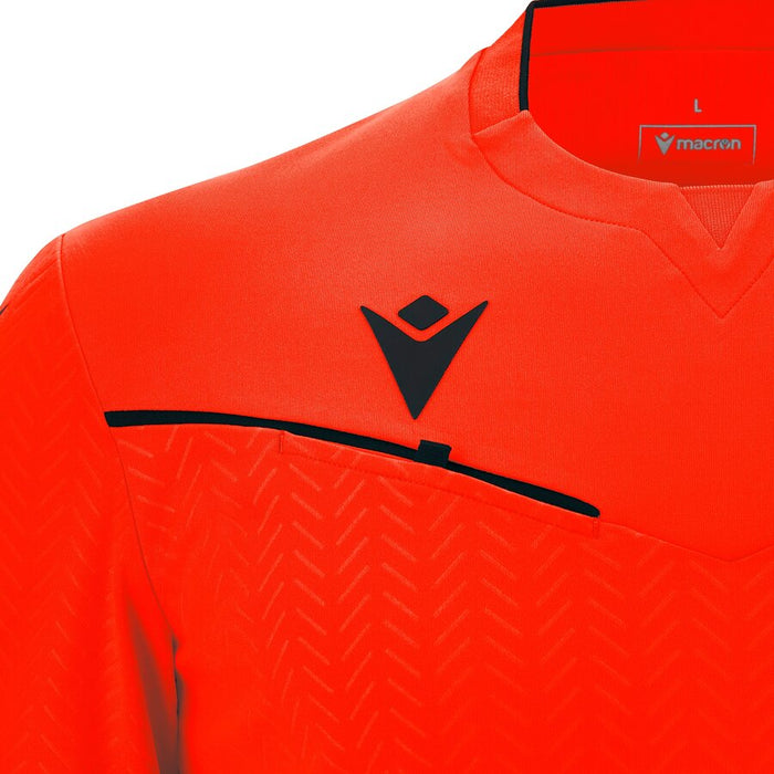 Macron Referee Shirt Ponnet Eco - Neon Red - Short Sleeves