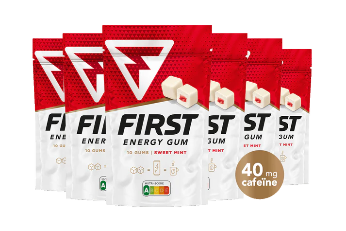 First Energy Gum Red - Cafeïne kauwgom - doos met 20 zakjes